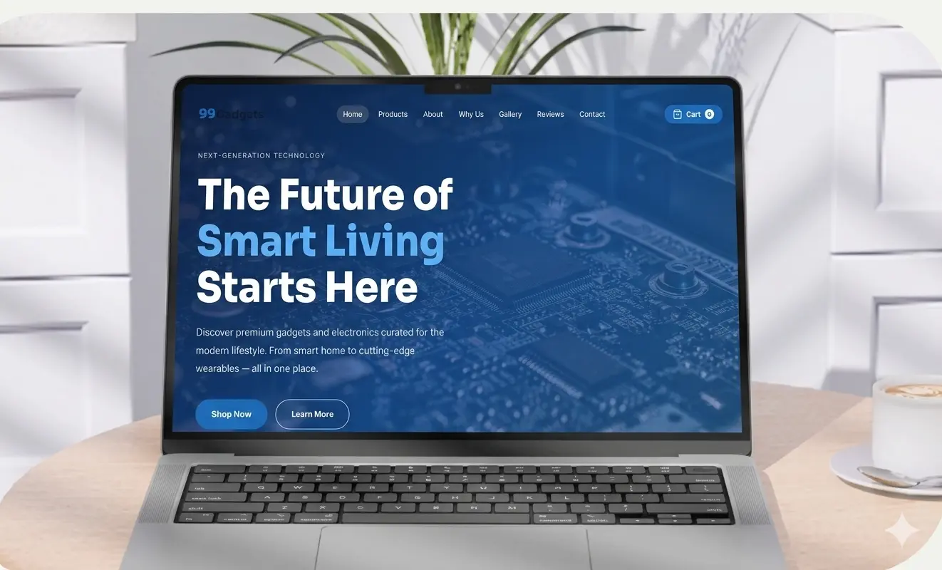 99 Gadgets website designed by 99Webiz