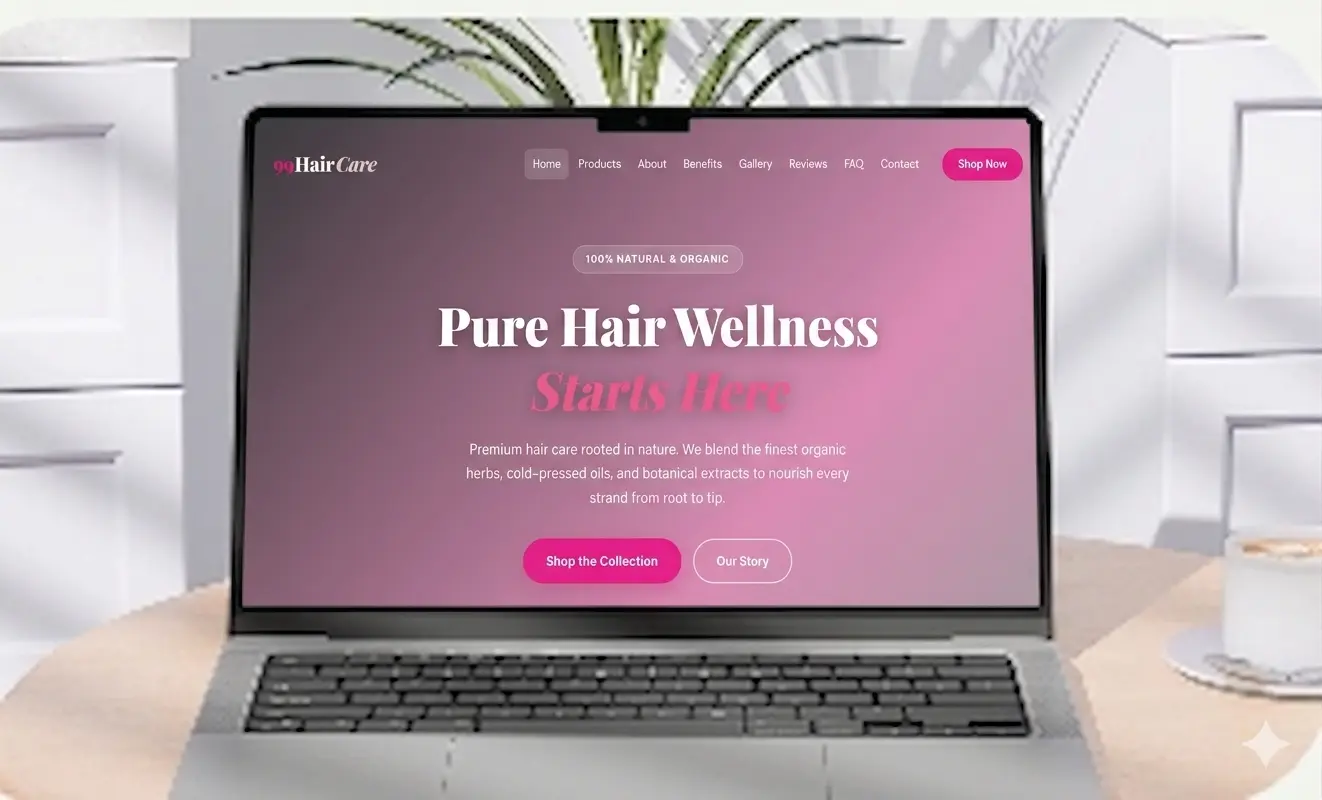 99 Haircare website designed by 99Webiz