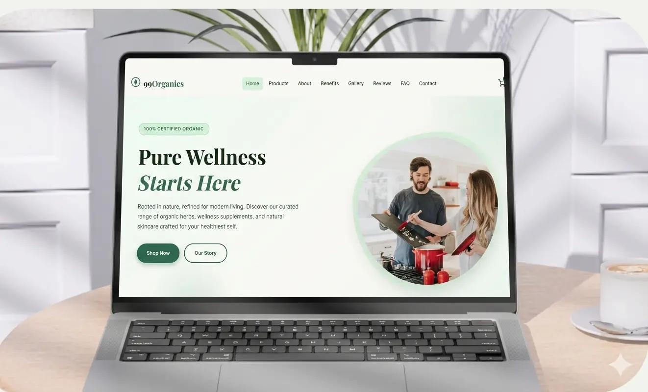 99 Organics website designed by 99Webiz