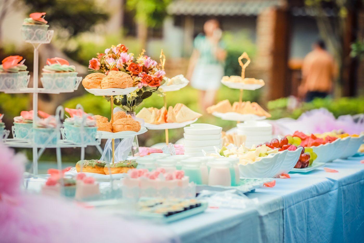 A buffet station set up for a catered event, the kind of presentation that helps win a booking