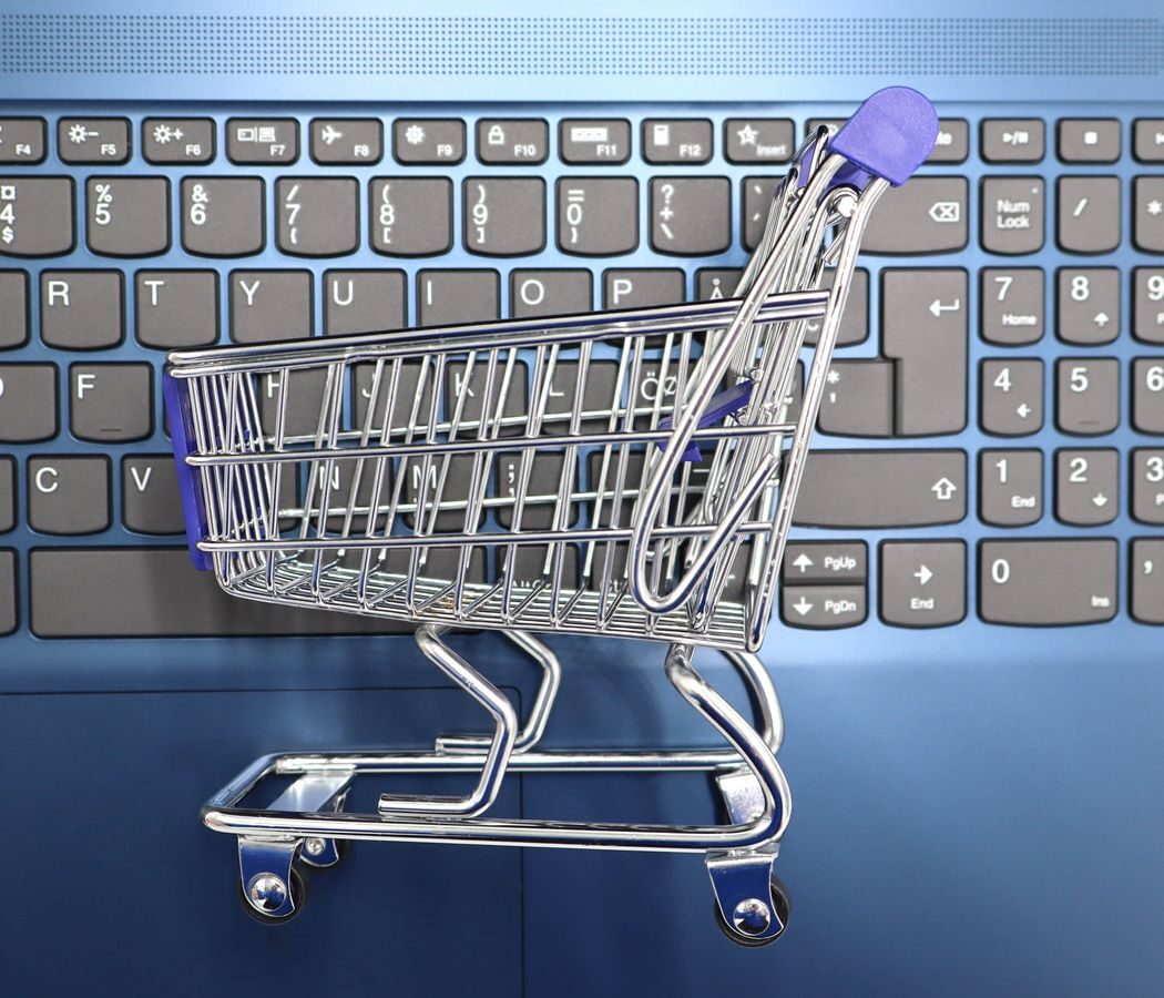 Online shopping cart representing affordable ecommerce website design